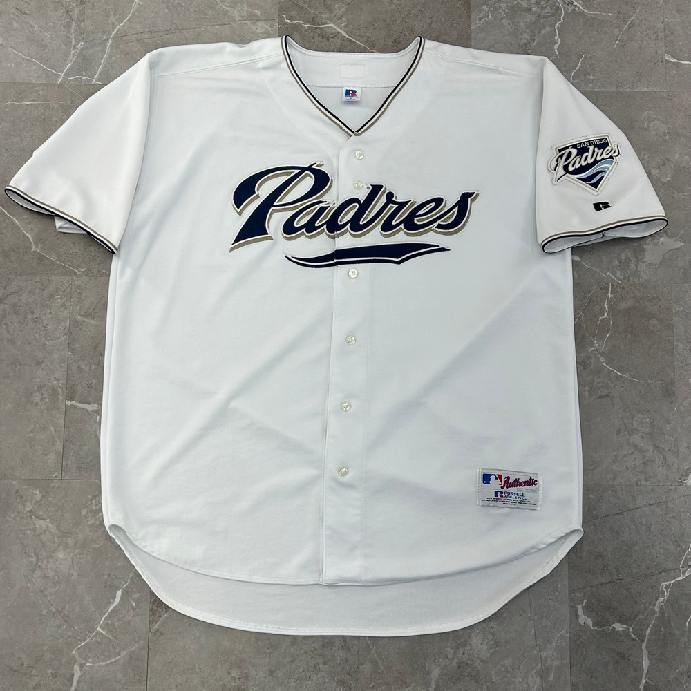 90s Vintage San Diego Padres Baseball Jersey Mens 2XL 52 Stitched Russell MLB